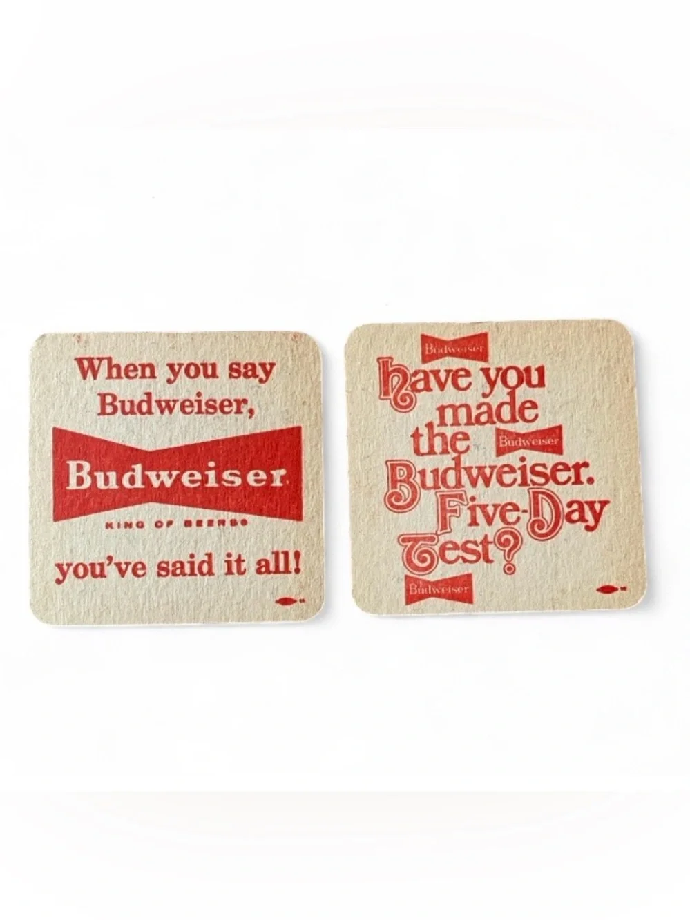 Vintage Budweiser Beer Coasters Set of 18 | Classic Breweriana Advertising | NOS
